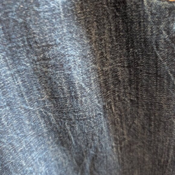 Zara Horseshoe Barrel Jeans Size 8 High Waist Sculpted Leg Dark Blue Wash Denim - Picture 6 of 11